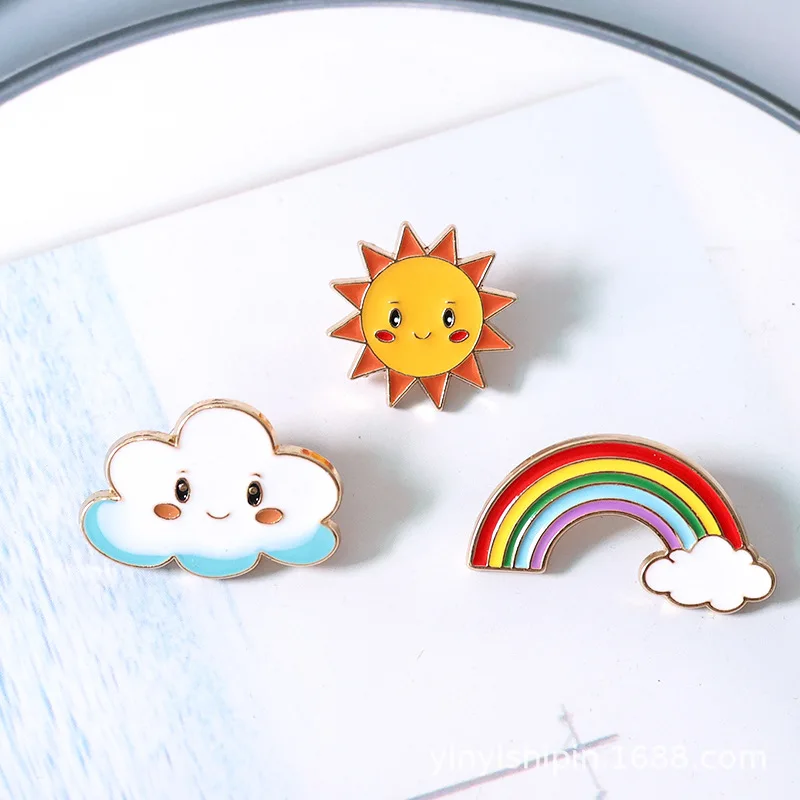 

cartoon rainbow badge cute and sweet girl sweater corsage clothes backpack Sun Cloud brooch