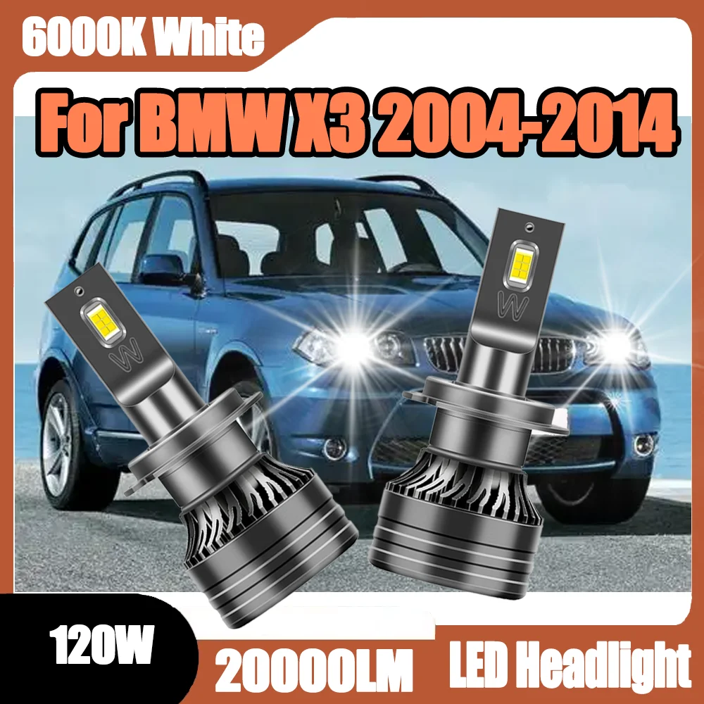 

2PCS H7 Car Headlight 20000LM LED Headlight CSP Chips 120W Canbus No Error 6000K White LED Headlamp 12V 24V For BMW X3 2004-2014