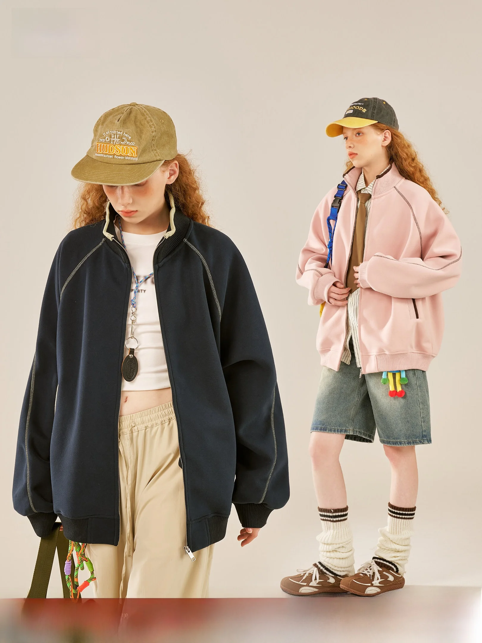 

Американский кардиган-жакет с узором в стиле Hsu Line, женский, универсальный, с воротником-стойкой, в бейсбольном стиле, из хлопка и полиэстера