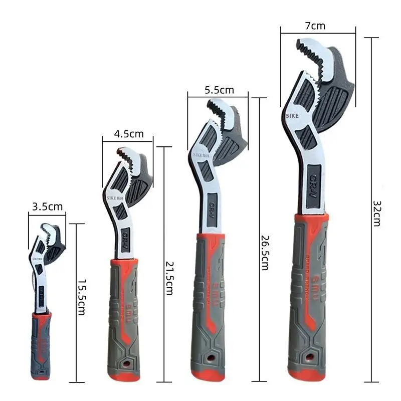 Hand Tool, Universal Multi-Functional Fast Wrench, Adjustable CR-V Pipe Wrench
