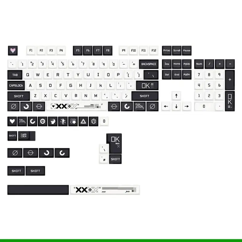 U55C Mechanical Keyboard Keycaps 128 Keys PBT Keycaps XDA Profile DYE SUB Print Stream Personality Theme For MX Switches