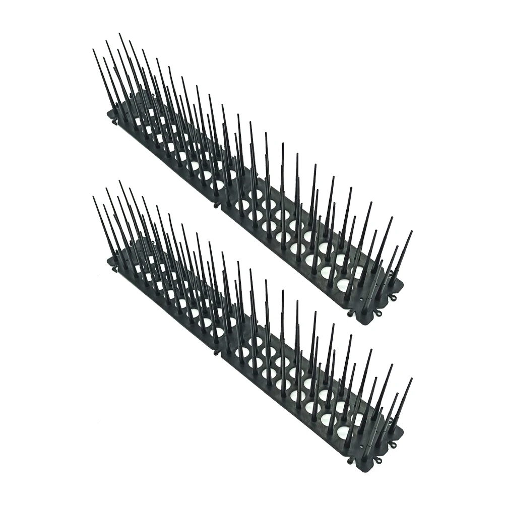 

2 pcs Black Plastic Bird Thorn Cat Scat Spike Mat Outdoor Garden Supplies Anti-cat Spike Pad Portable Deterrent