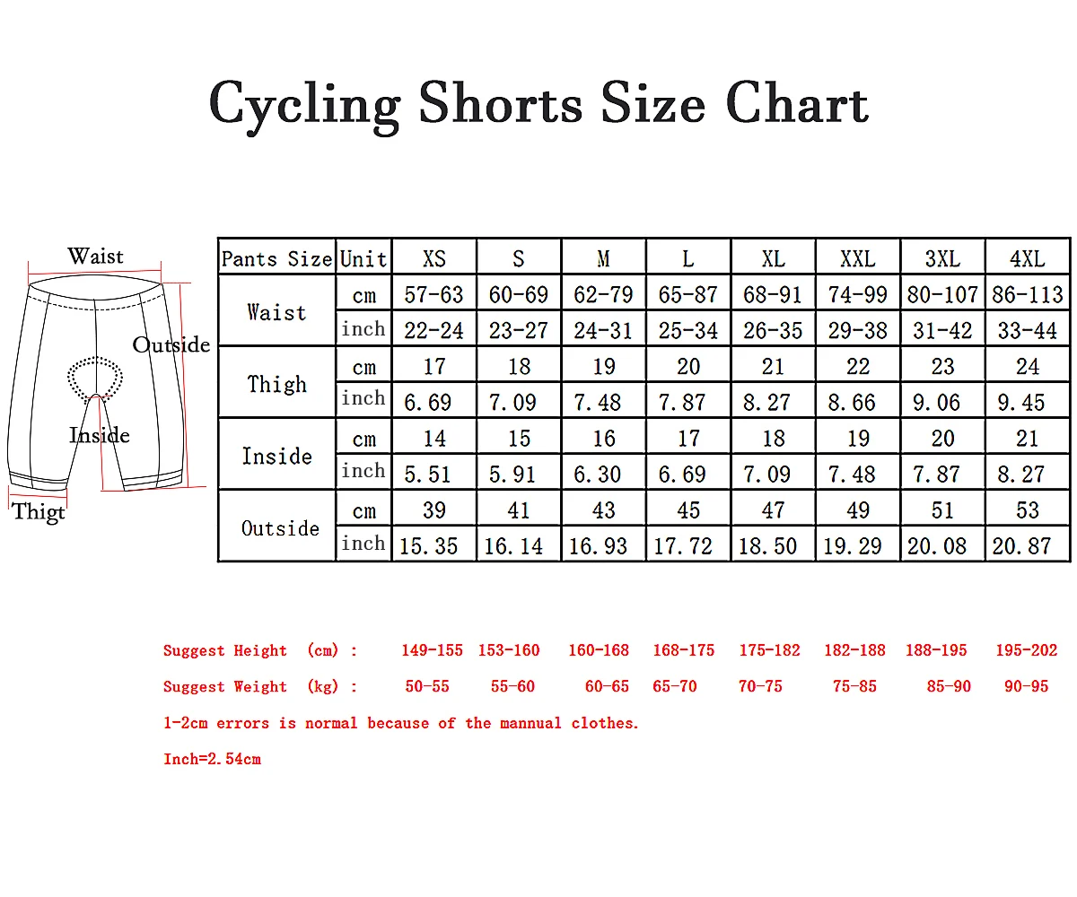 BIEHLER Men\'s Polyester Summer Cycling Bibs Shorts Bike Quick Dry Gel Pad Bicycle Sportswear for Male Pants Breathable