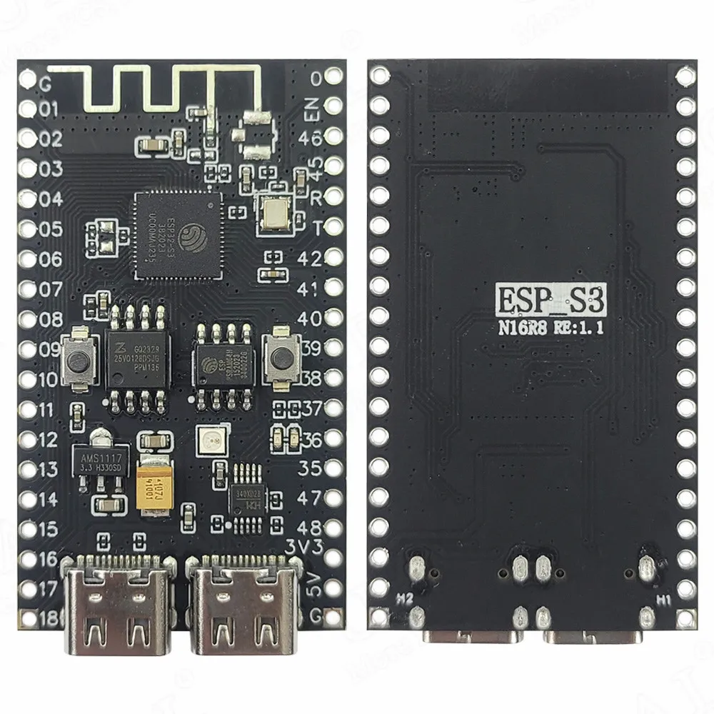 New ESP32-S3 N16R8 Development Board BT 2.4G Wifi Module for Arduino 8MB PSRAM 16MB FLASH with WS2812 LED CH340 Type-C ESP32 S3