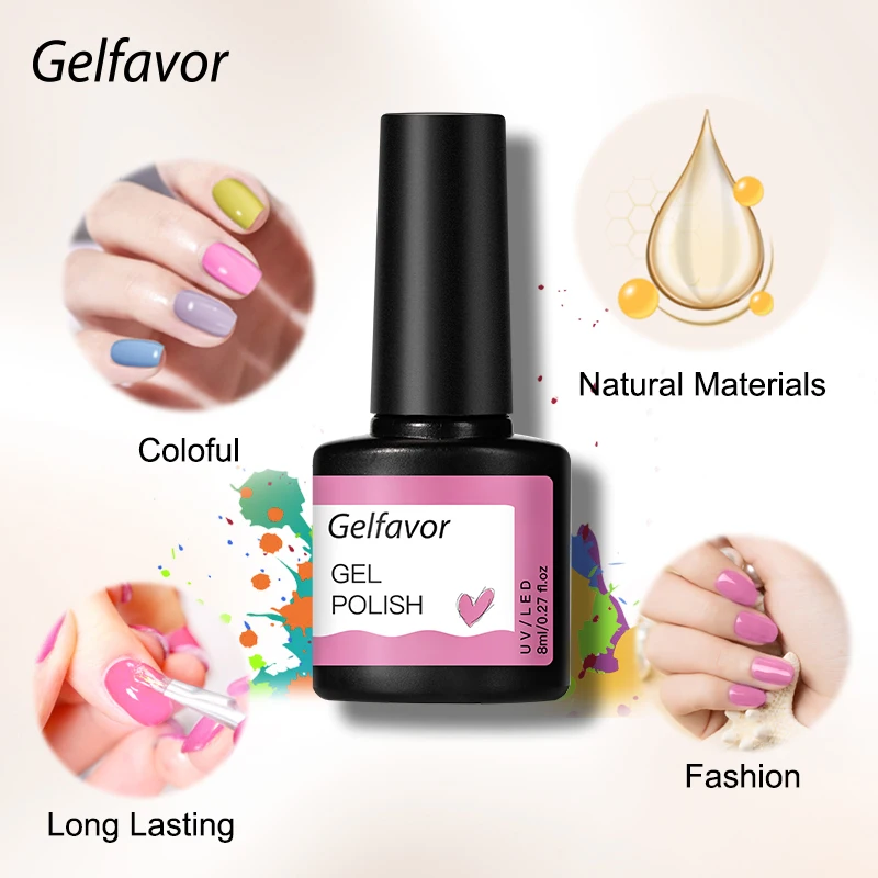 NAILWIND 8mL Nail Gel Polish Semi Permanent For Nail Art Soak Off Semipermanent Glitter lakier do paznokci UV LED Nail Art Manicure DIY