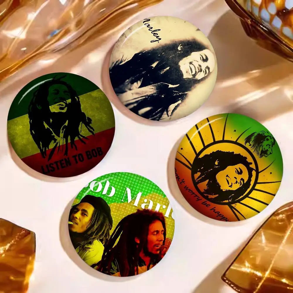B-Bob Marley 32/44/58MM Customizable Button Pins Cute Funny Creative Badge Jewelry Decor Gifts for Friends