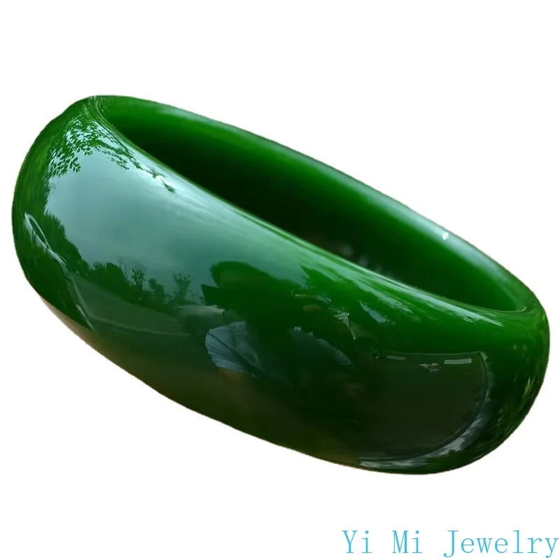 Hetian Jade Bracelet Spinach Green Jade Bracelet Mother Bangles with Charms Bracelets for Women Bracelet for Women Jade Bracelet