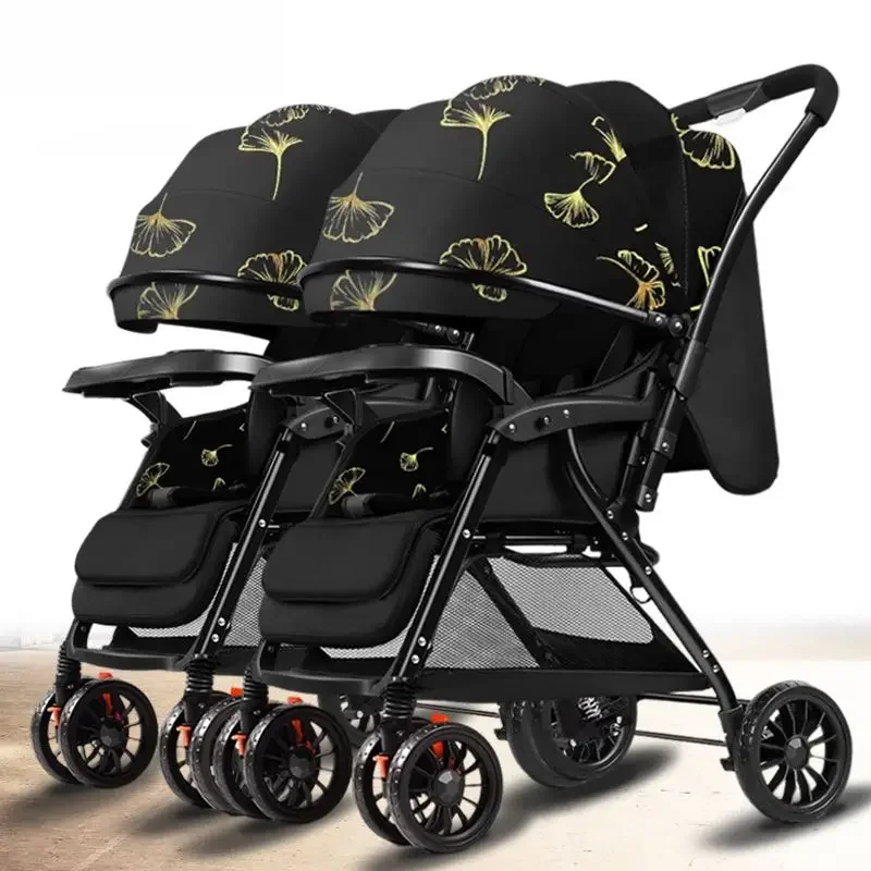 

Split Combination Twin Baby Stroller Bidirectional Sitting Lying Lightweight Folding Newborn Two Child Stroller