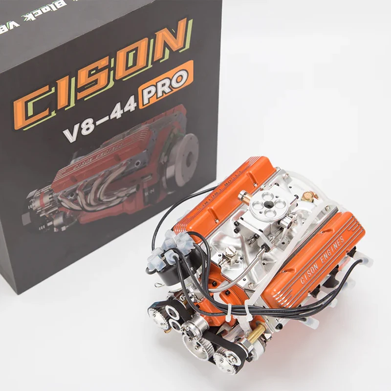 

Комплект модели двигателя CISON V8 с водяным охлаждением, 8-цилиндровый двигатель внутреннего сгорания, модель игрушки 44CC