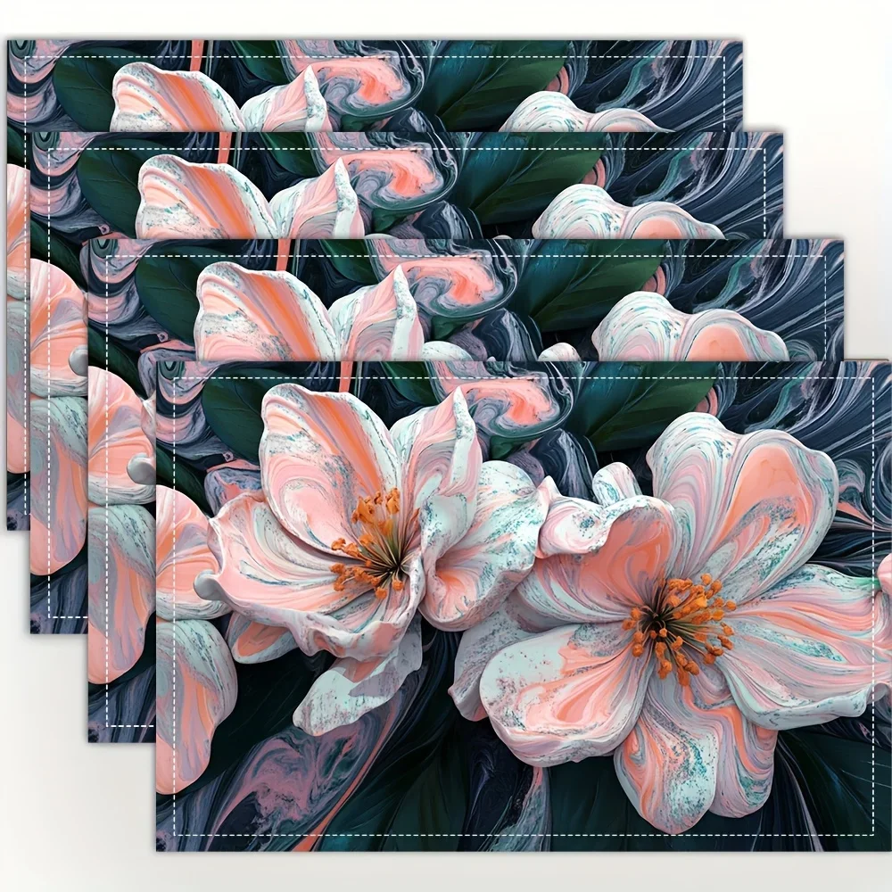 

1PC Pastel Petal Fantasy Floral Placemats - Soft Tones and Fashionable Prints, Suitable for Restaurants, Kitchens, Parties