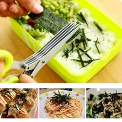 Multifunctional Muti Layers Stainless Steel Multi-Layers KItchen Scissors Scallion Cutter Herb Laver Spices Cook Tool Cu