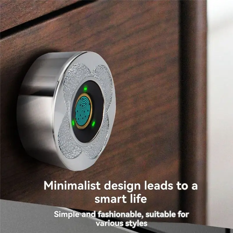 ABZZ-138-32 Fingerprint Lock No Punching Biometric Door Lock Low Power Consumption With Tricolor Lamp For Office Silver Fingerpr