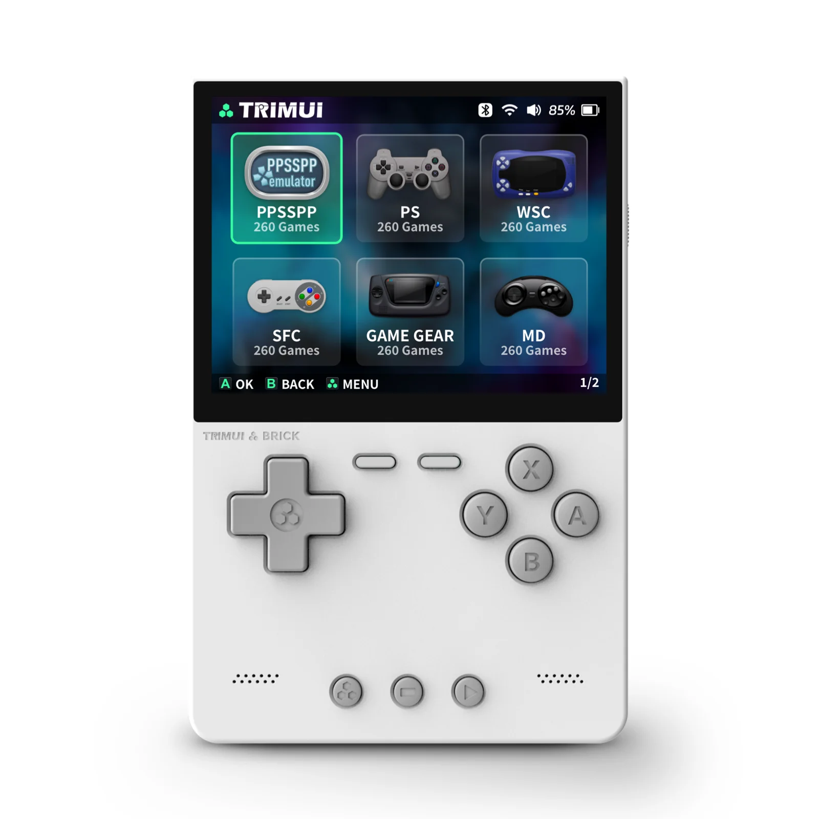 TRIMUI BAKSTEEN Handheld Game Console Linux Systeem Trimui UI 3.2 ''IPS Scherm Metalen Achterpaneel Sleutel Sfeerverlichting Gratis Keycap