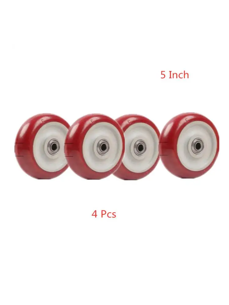 4 Pcs/Lot 5 Inch Polyurethane Universal Caster Single Silent Trolley Heavy Wheel Wear Resistant Directional