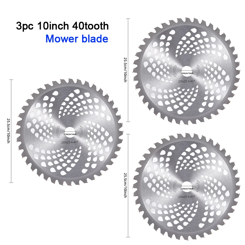 3Pc 10Inch Circular Lawn Mower Blade, Hardened Blade Head Is More Durable, Can Quickly Remove Weeds over a Large Area, Quickly Cut