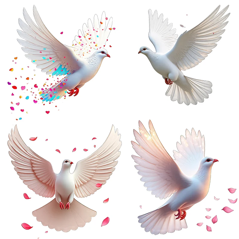 Three Ratels CC95 Beautiful petal white dove stickers for home decoration IPAD decals personalized car body stickers