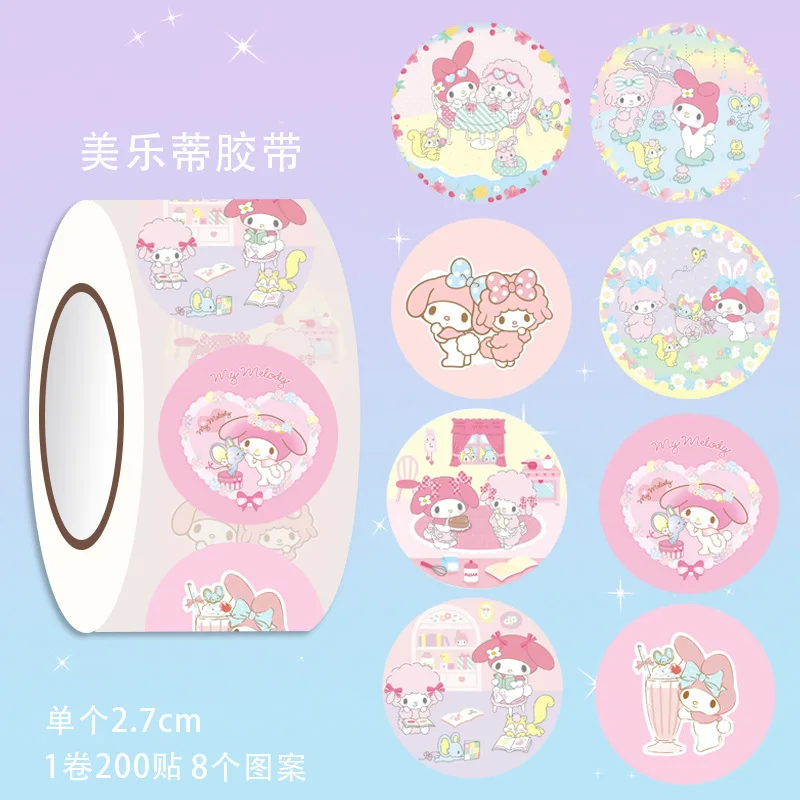 2.7CM Sanrio Mymelody Kuromi kawaii Anime Sticker for Envelope Seal Labels Gift Packaging decor Lables Stationery Sticker