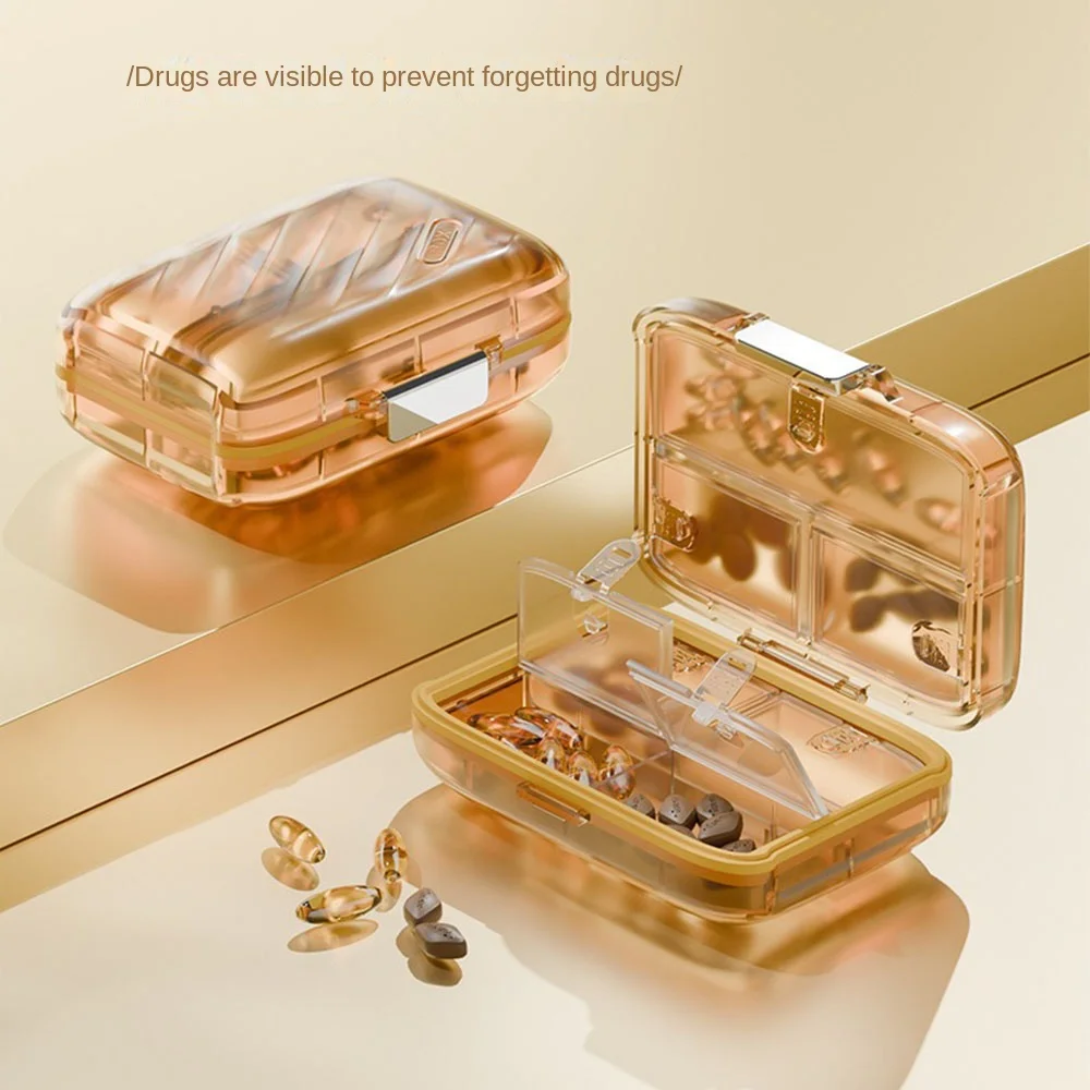 

Small with Cover 7Grids Pill Box Food Grade Subpacking 7 Days Medicine Storage Box Sealed Multi-cell Pills Case Container Home