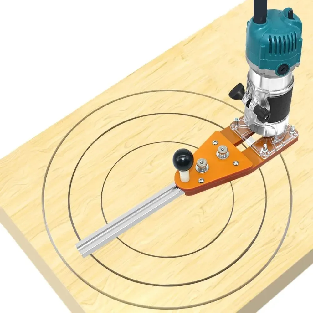 Router Circle Cutting Jig, Adjustable Circle Milling Slotting Guide for Electric Hand Trimmer Machine Woodworking DIY Tool