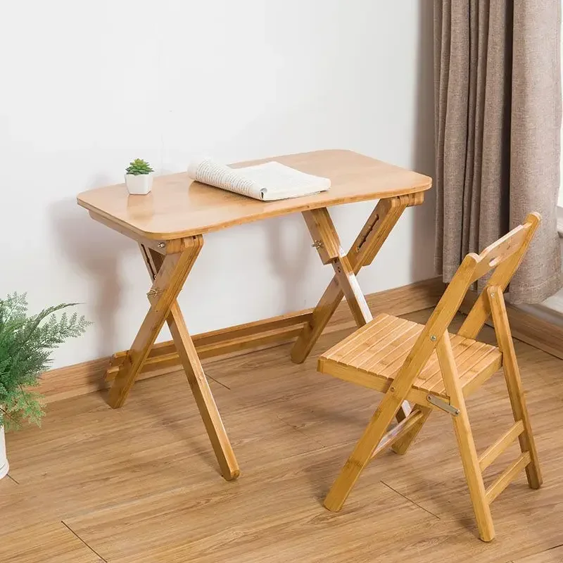 

Nordic Foldable Table Study Table Writing Tables Student Bedroom Dormitory Household Computer Desks Gaming Desk Bamboo Furniture