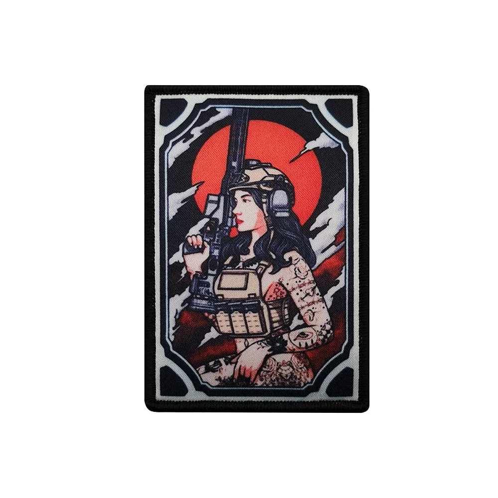 Солдатская девушка, бархас, тактическая нашивка для морали, значок, наклейка, вышитая застежка-петля с крючком для рюкзака Molle, джинсовая кепка Солдатская девушка, бархас, тактическая нашивка для морали, значок, наклейка, вышитая застежка-петля с крючком для рюкзака Molle, джинсовая кепка