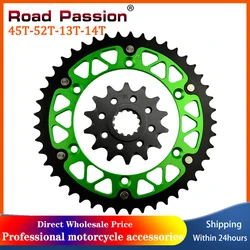 Road Passion Motorcycle 520 45T ~ 52T 13T 14T Front Rear Sprocket Chain Wheel For KAWASAKI 450 KLX450R KX450F KLX450 R F KLX 450