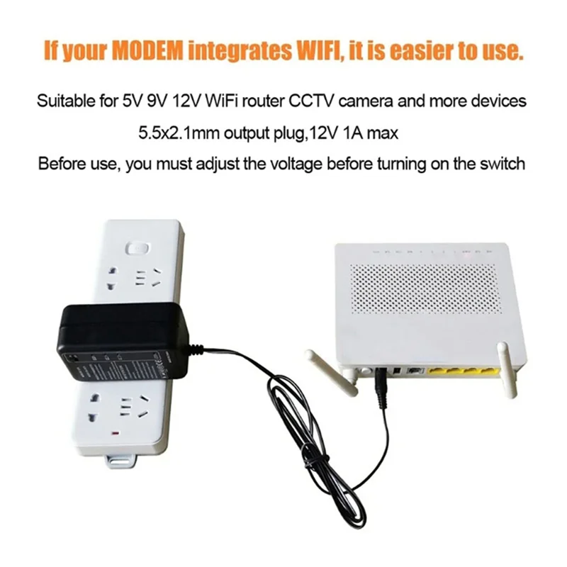

BTLIFE-2X 5V 9V 12V 18.5Wh 5000Mah UPS Backup Power Supply Adapter 5.5X2.1Mm Output For Wireless Router Modem CCTV EU Plug