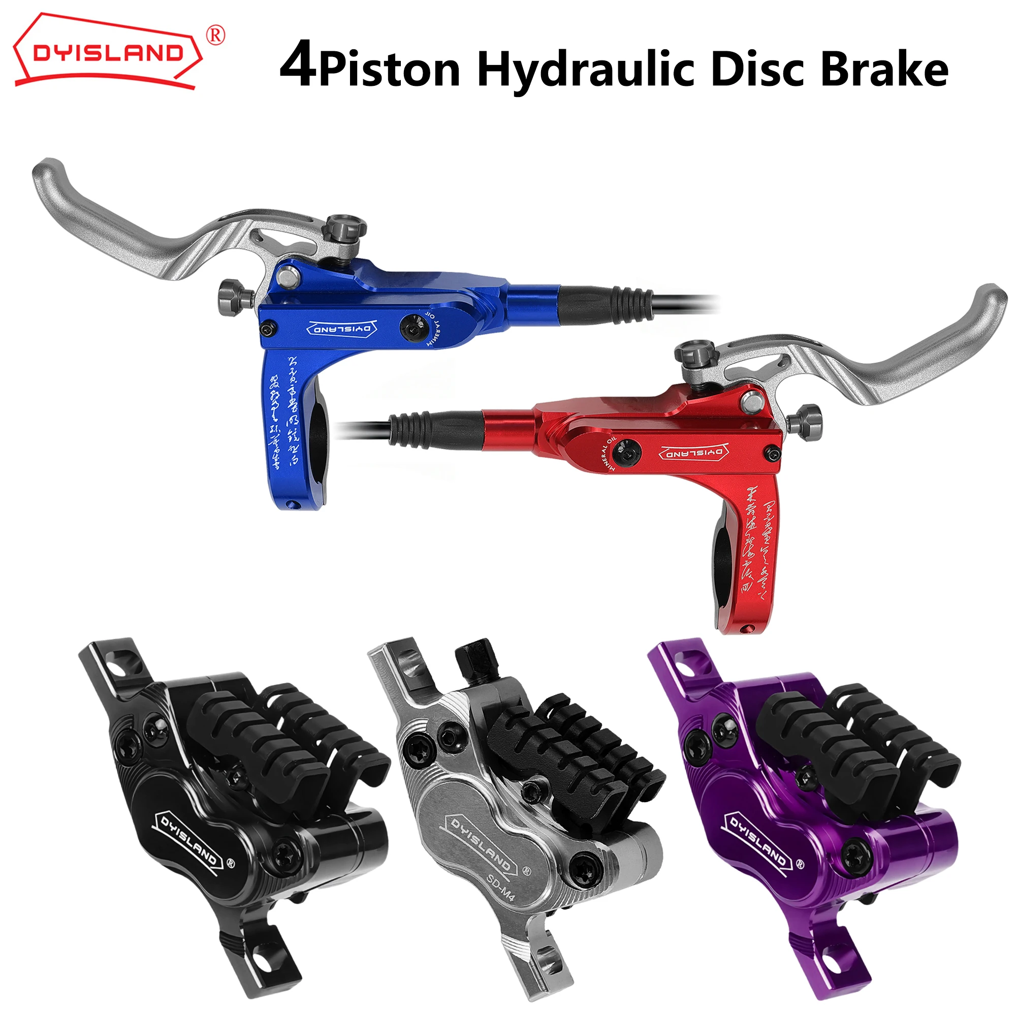 

DYISLAND MTB 4piston Hydraulic Disc Brake 850mm/1500mm ceramic cooling brake pads Oil Pressure AM DH Mountain Bike Disc Brake