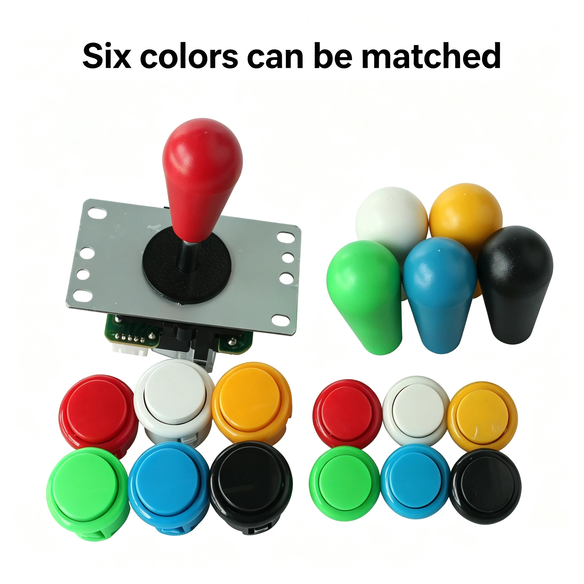 Arcade Joystick and Push Button Kit with Zero Delay USB Encoder, Multiple Color Options for PC and Raspberry Pi
