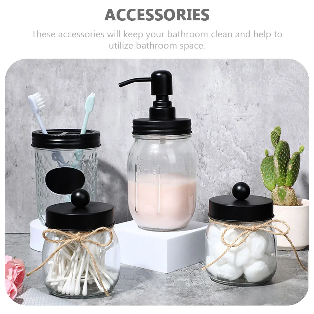 

1 Set Toothbrush Cup Bathroom Accessories Premium Glass Lotion Bottle Gargle Cup Swab Holder Home Hotel Use Sanitary Ware Kit