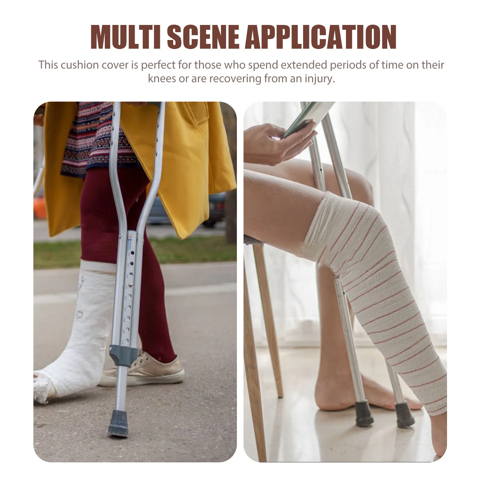 

Knee Scooter Cushion Cover Soft Reusable Ergonomic Design Shock Absorption for Comfortable Walking Support Walker Pad Cover