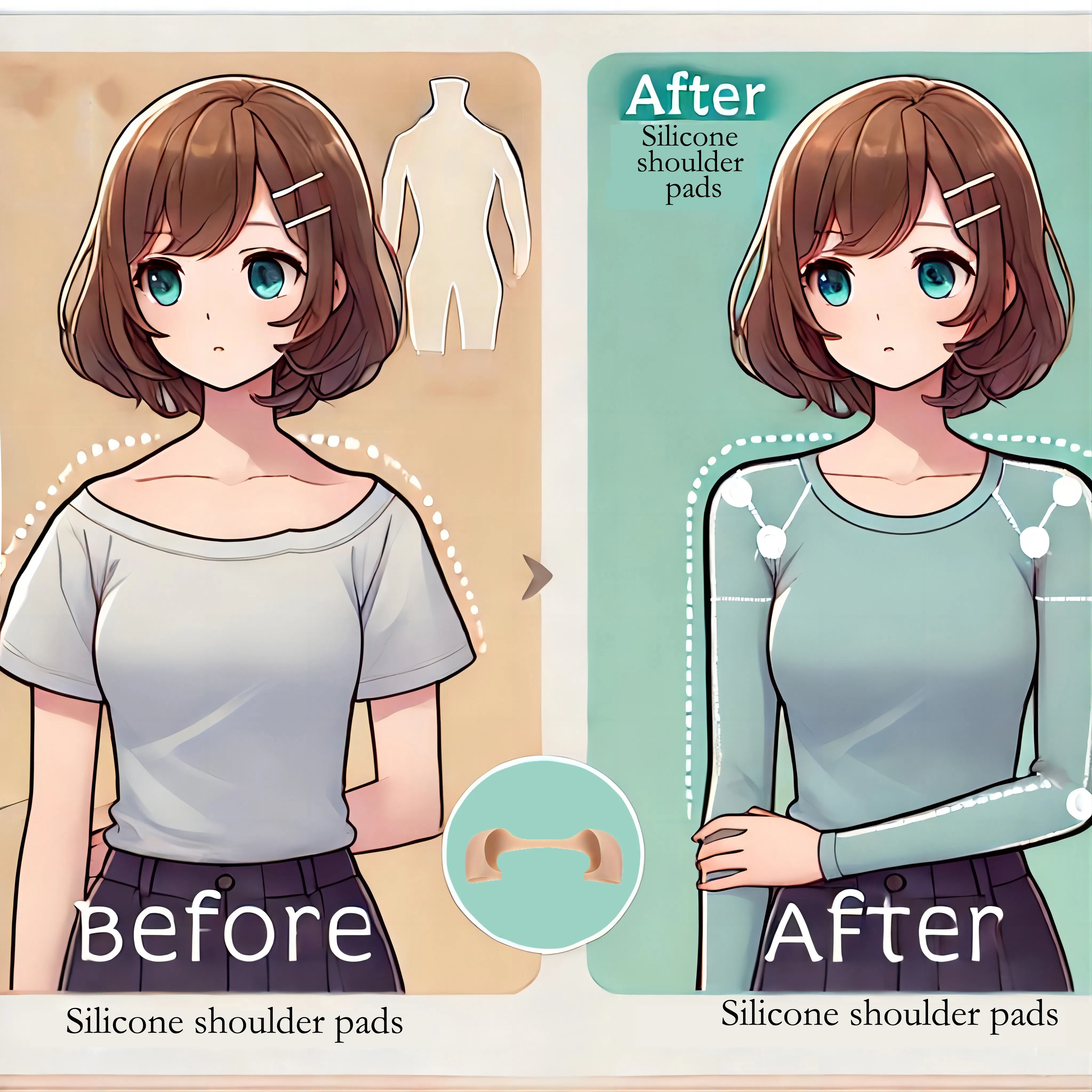 Spalline innovative in silicone per donne e uomini, riutilizzabili e antiscivolo, perfette per la tua camicia