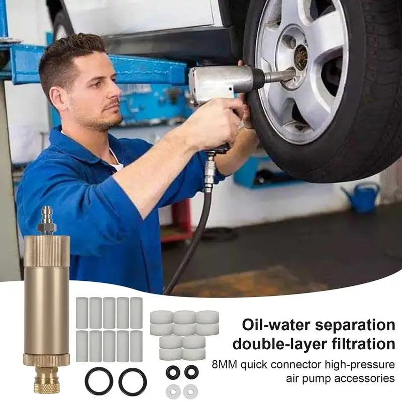 Oil And Water Separator Air Tool Accessory 30MPA Air Compressor Filter Automatic Drainage Oil Water Aircraft-Grade Aluminum For