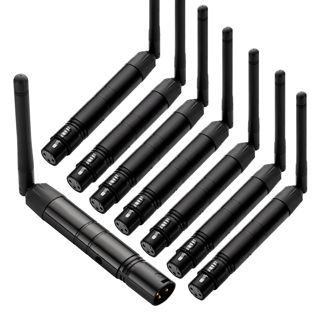 DMX512 Wireless Controller Receiver Transmitter 2.4G ISM 3XLR Communication Distance 300m Controller for DJ Stage Lights