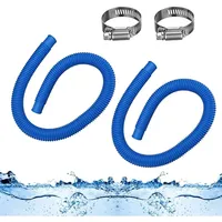 Outdoor Swimming Pool Filter Pump 1.5m Hose Metal Clamp Replacement Pool Accessories for Intex 330/530/1000 Gallon Pool Pump