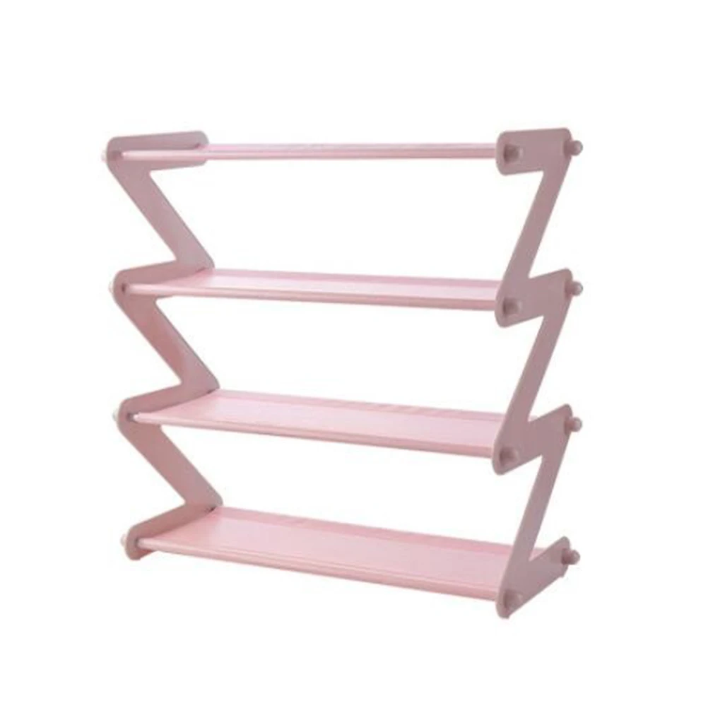 

1pc Shoe Storage Layered Pink Space-saving Organizer Kitchen Pot Rack Shelves Clutter Pot Storage Rack Utility