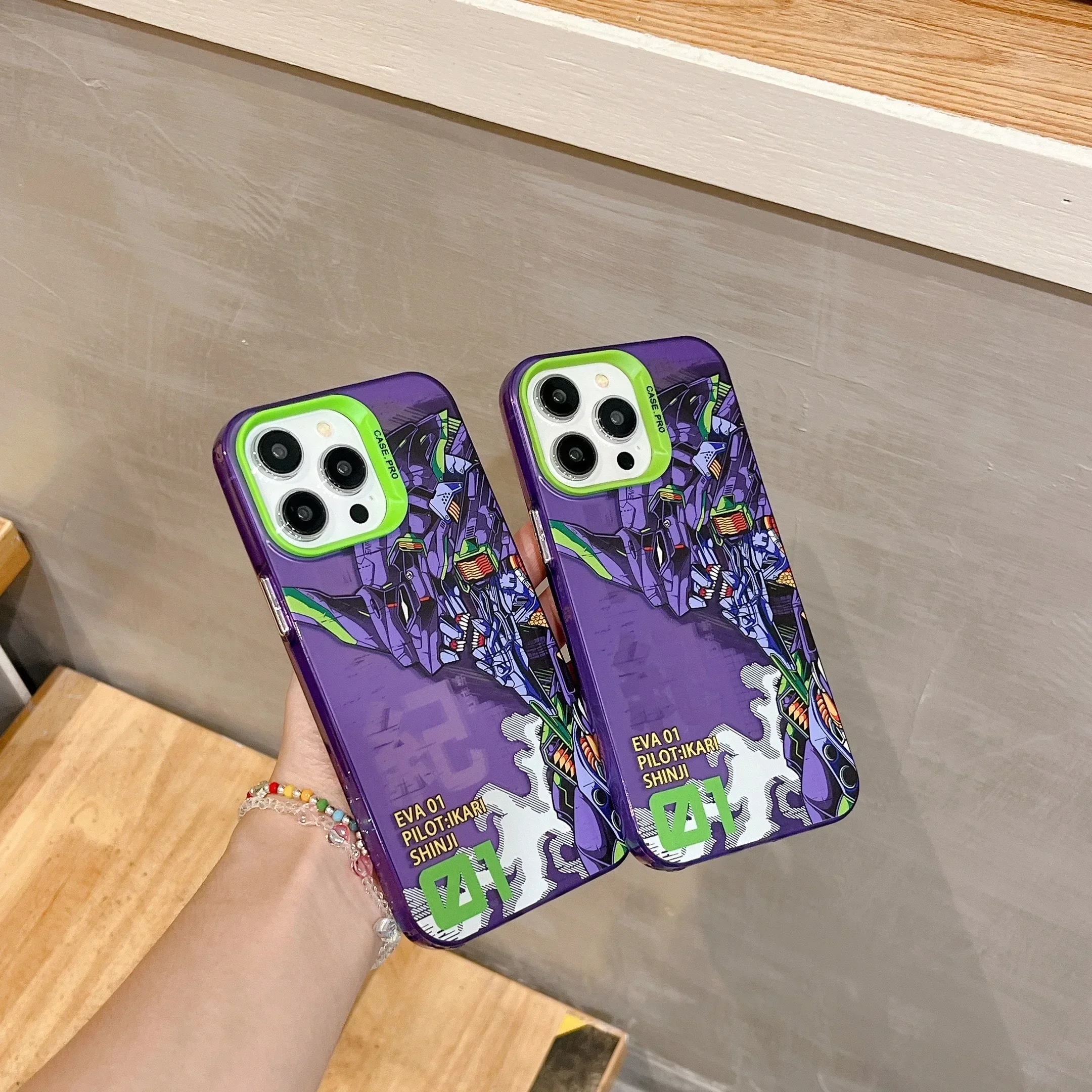 Cartoon Anime Ikari Shinji Fighter EVA-01 Phone Case For iPhone 16 15 14 13 12 11 Pro Max XR XSMAX 8 Plus Candy Matte Shockproof - náhled 6