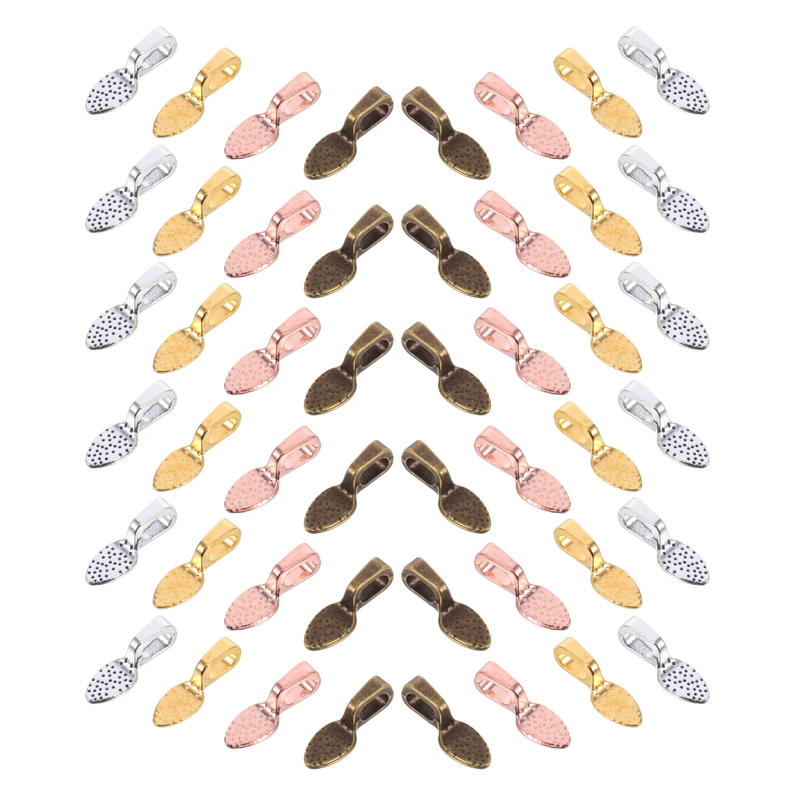 

200pcs Jewelry Bail Pendants Flat Oval Glue On Bails Connector For Necklace Earring Making Diy Craft Supplies 4 Colors Small