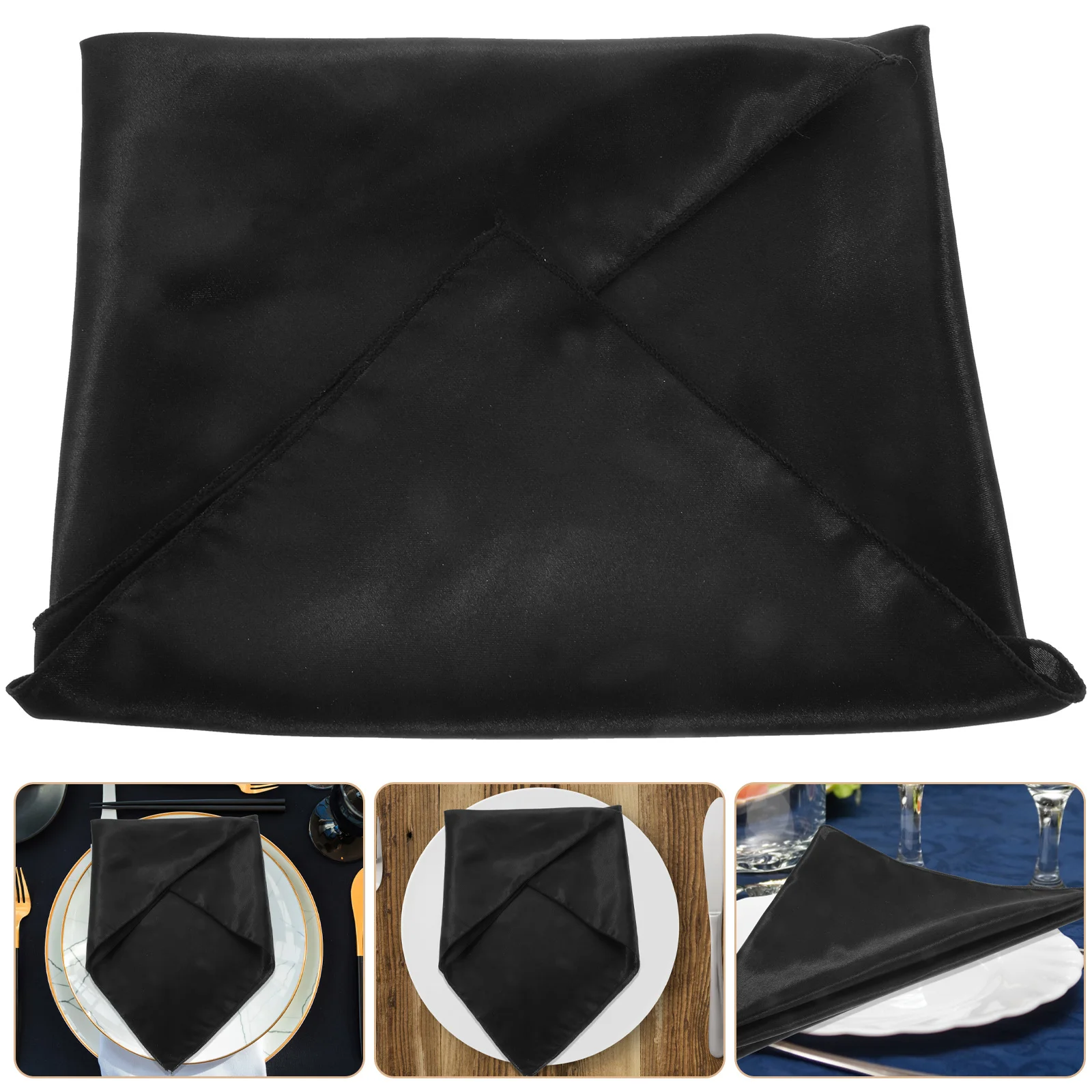 

5Pcs Dinner Napkins Satin Fabric Comfortable Washable Table Napkins for Wedding Party Restaurant Fabric Table Napkin