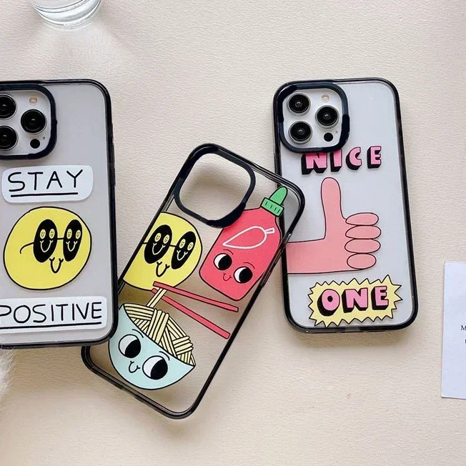 Spoof Face Acrylic Phone Case Cover for IPhone 14 13 12 11 15 Pro Max Case for IPhone 15 Pro Max