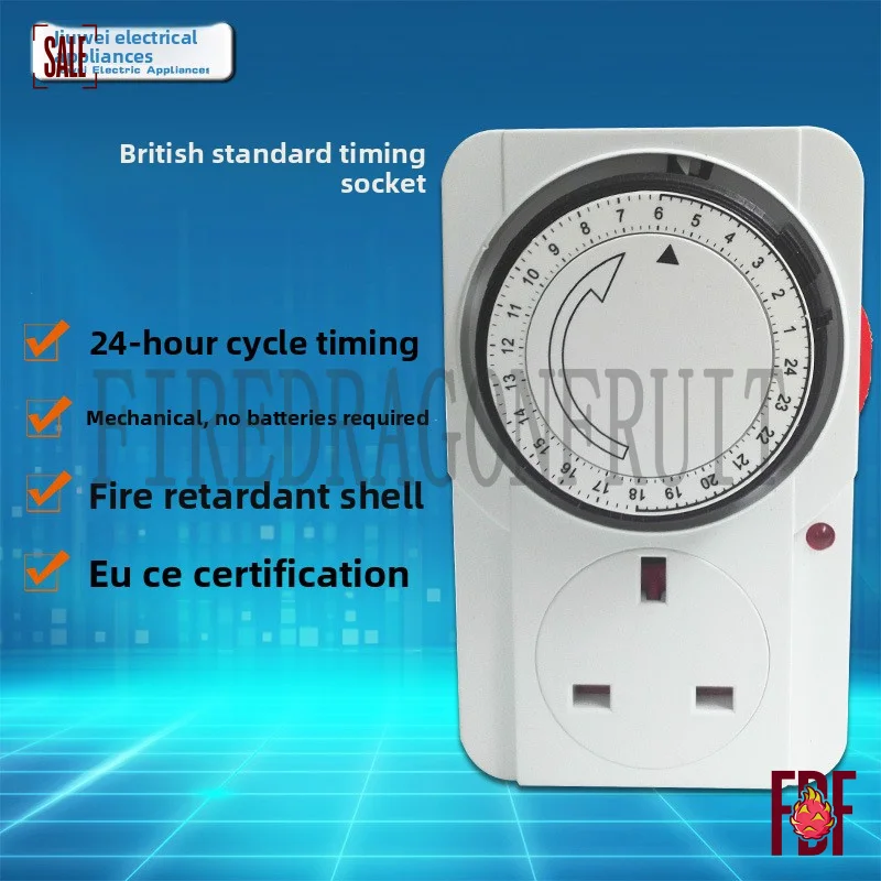 British Standard Timer13A version mechanical cycle electronic timer switchsocket UK Singapore e-commerce