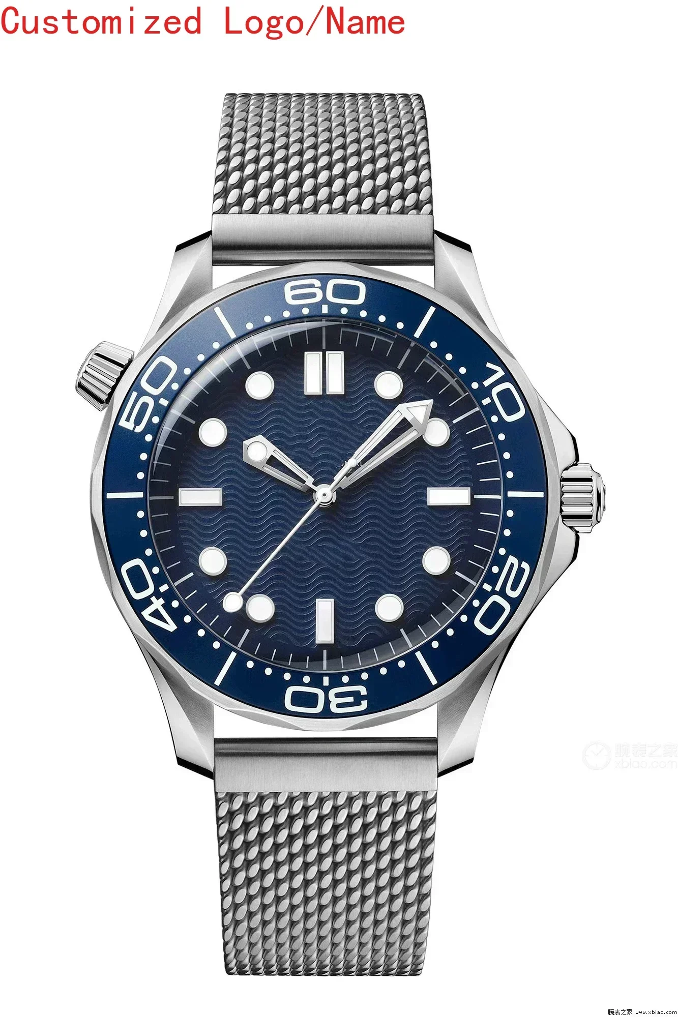 

42mm Mens Automatic Mechanical Watch Black Blue Green Ceramic Bezel 007 Sapphire Fashion Sport Stainless Steel Customized