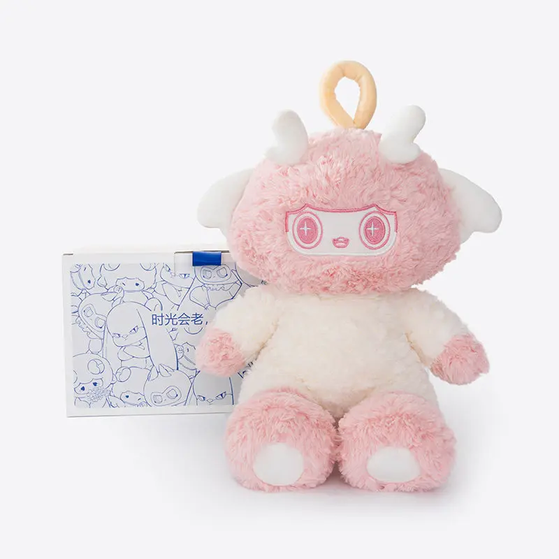 دمية ZEIO اللطيفة على شكل ملاك محشوة بالقطن الناعم باللون الوردي الجميل مع أجنحة وهالة، هدية رومانسية للصديقة في عيد الحب أو عيد الميلاد