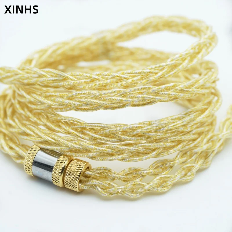 XINHS T66 8-Kern vergoldetes, versilbertes, platinbeschichtetes IEM-Upgrade-Kabel, HiFi-Kopfhörerkabel, kompatibel mit HD650/HD800, MMCX – Detail 1