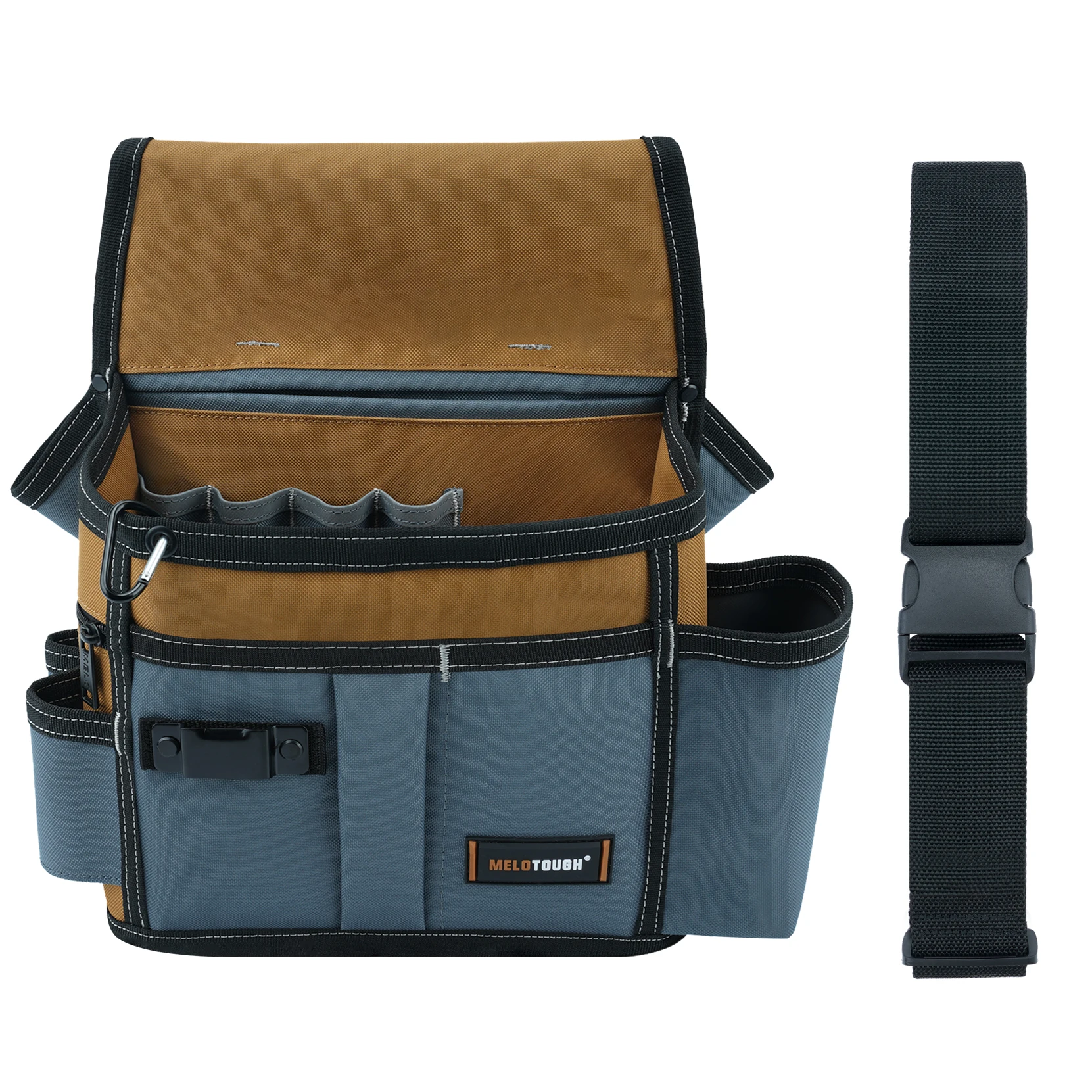 

MELOTOUGH Electrician Tool Pouch with Belt,Tool Bag,Tool Pouch with Belts Clip, Adjustable 2-Inch Belt for Electrician,Carpenter