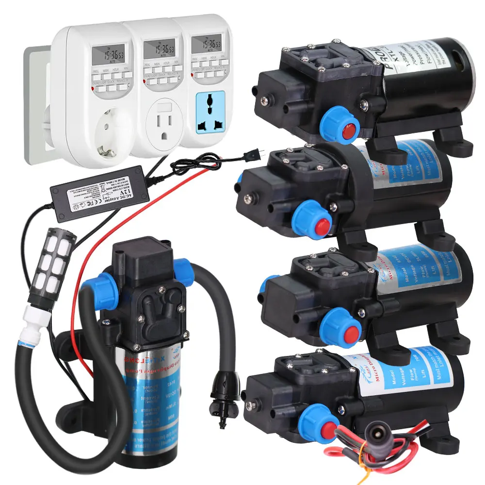 Advanced Self-priming Diaphragm Pump for Watering Car Washing Atomization with Built-in Power Supply 110-240V Timer Water Pumps