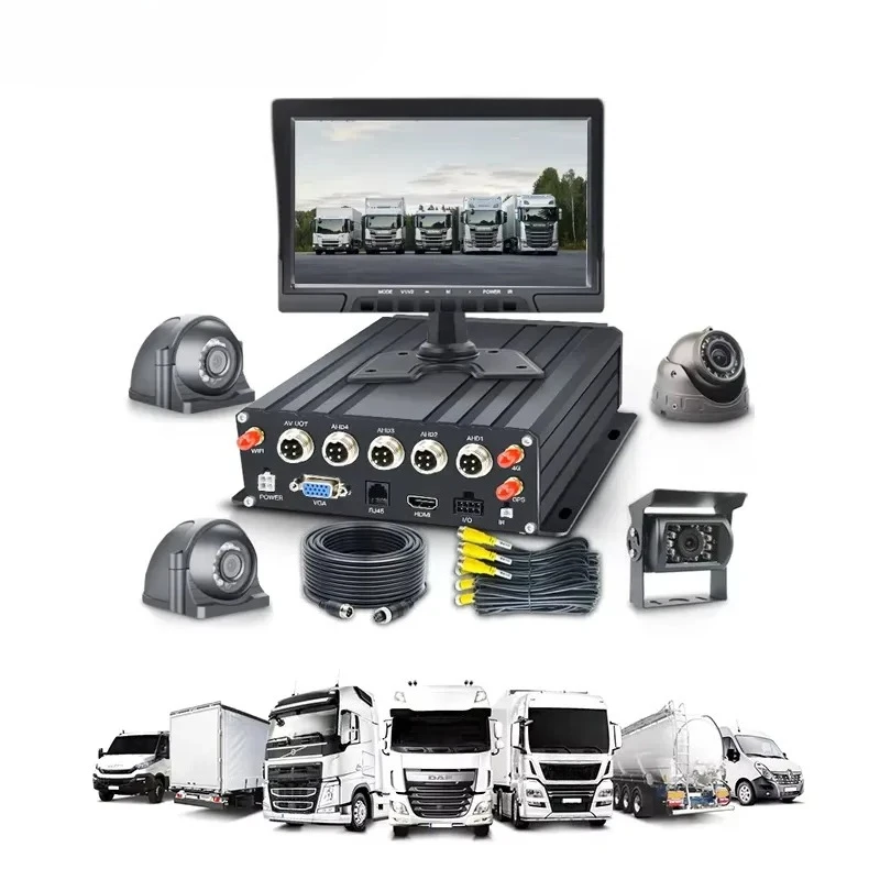 4G WIFI DVR System 1080P Waterproof Night Vision Camera Truck Van Ai Bus Cctv Mdvr Bus Security Camera MDVR Kit