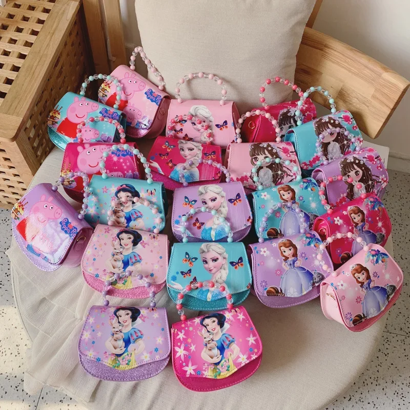 Disney\'s new fashion frozen Sofia snow White beads cartoon handbag birthday gift princess Crossbody bag coin purse