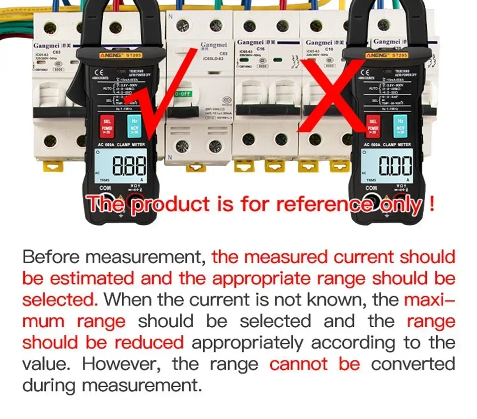 ANENG ST184 True RMS Zangenamperemeter Digitales Multimeter AC DC Spannung Strom Widerstand NCV Induktionsdetektor für Elektriker – Detail 10