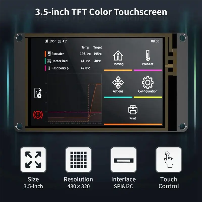 ABJN-TFT35 SPI V2.1 Graphic Display Compatible BTT Manta M8P/M4P/M5P, Manta E3EZ Control Board